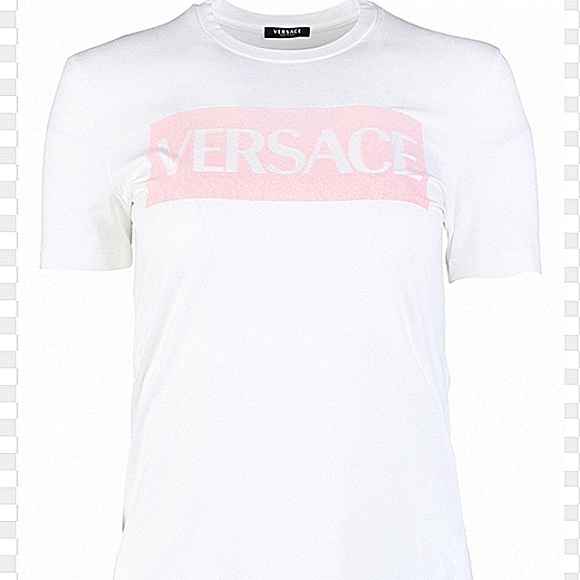 NWT Versace Pink Logo Cotton T-Shirt - Picture 2 of 7